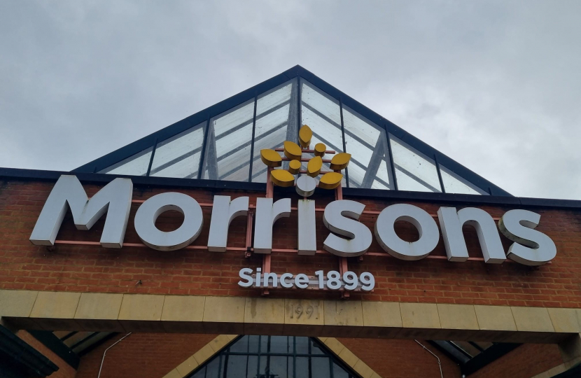 A image of the Hatch End Morrisons roof signage.